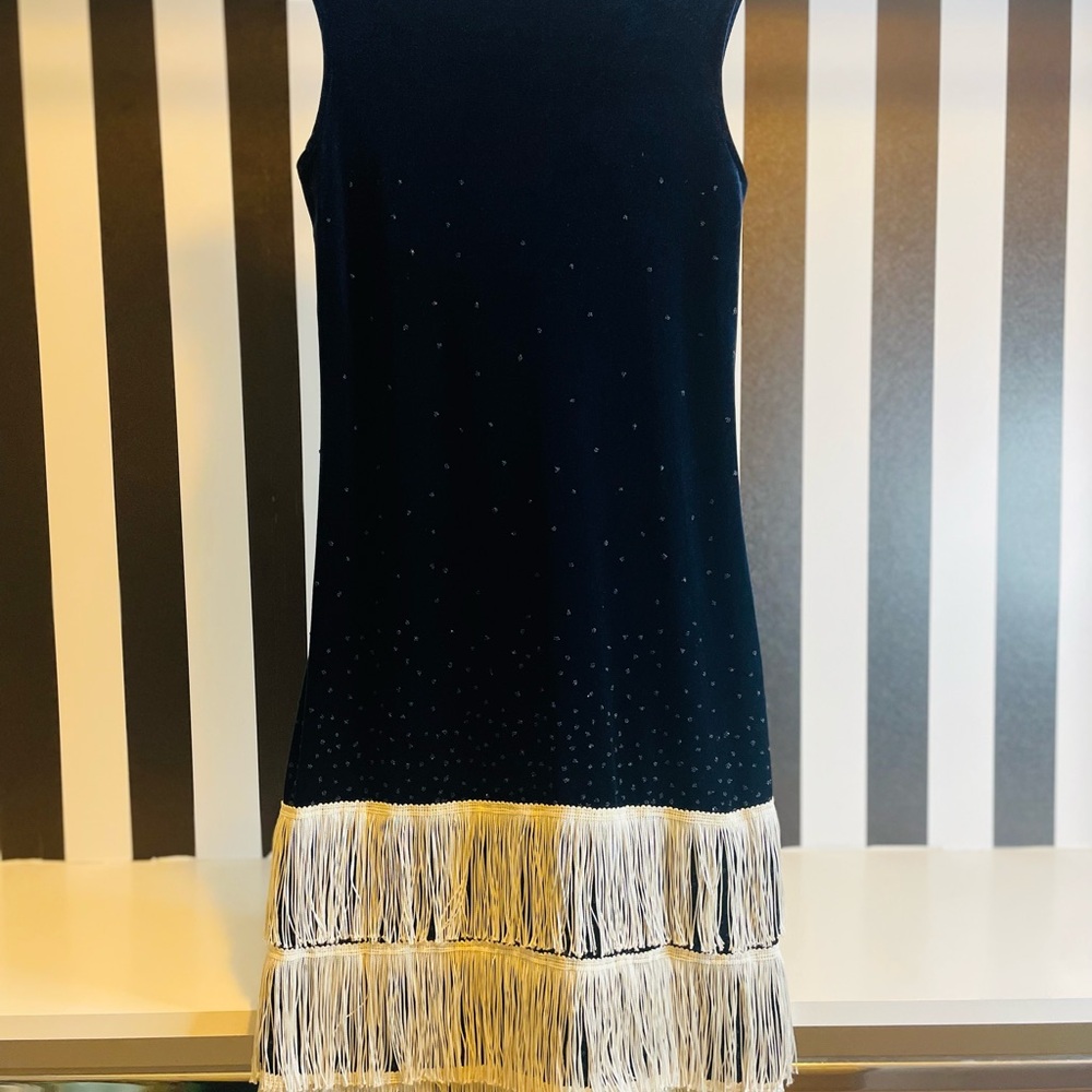 Chic Black Fringe Dress